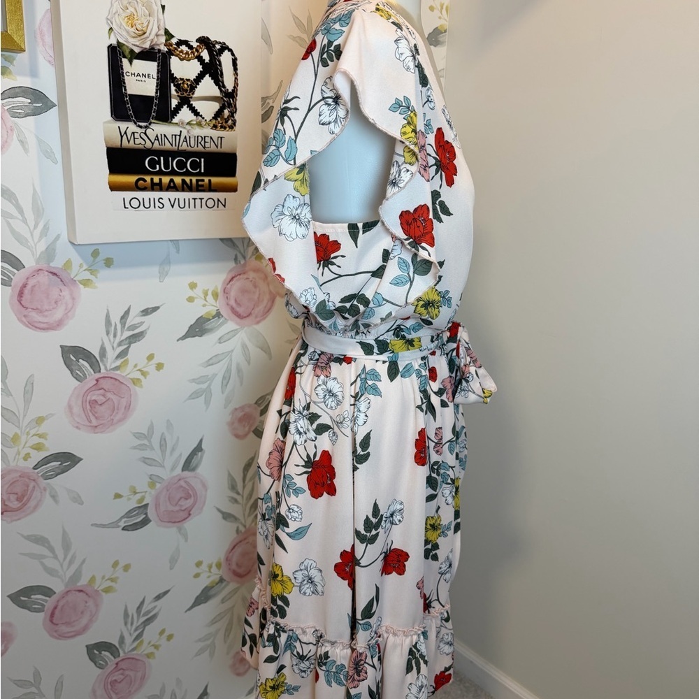 BB Dakota Red and Black Floral Mini Dress - Picture 3 of 5